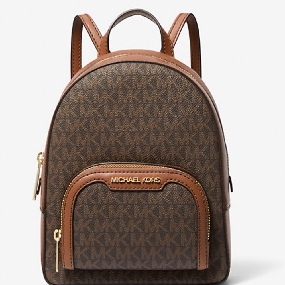 Michael Kors Brown and Gold Backpack